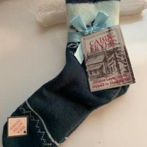 "Snowflake" Double Layer Slipper Socks Shea Butter Infused by MinxNY